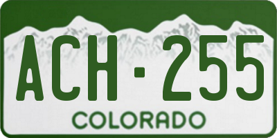 CO license plate ACH255