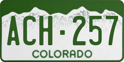 CO license plate ACH257