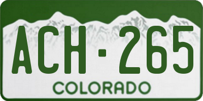 CO license plate ACH265