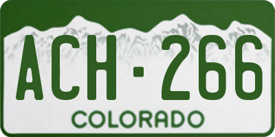 CO license plate ACH266