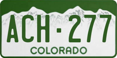 CO license plate ACH277