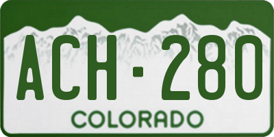 CO license plate ACH280