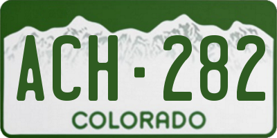 CO license plate ACH282