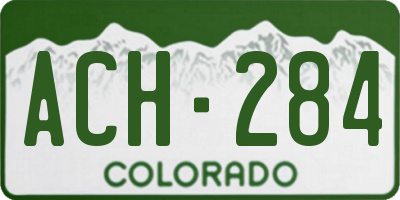 CO license plate ACH284