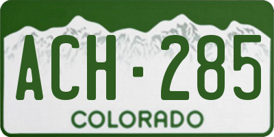 CO license plate ACH285