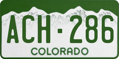 CO license plate ACH286