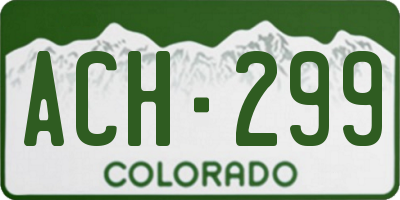 CO license plate ACH299