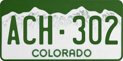 CO license plate ACH302