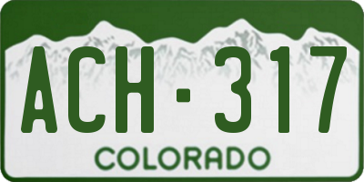 CO license plate ACH317