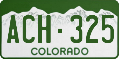 CO license plate ACH325