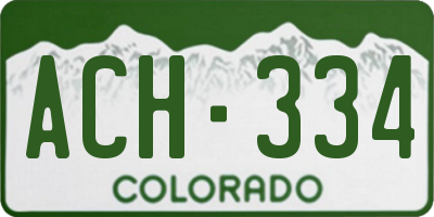 CO license plate ACH334