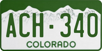 CO license plate ACH340
