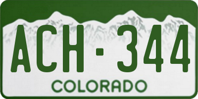 CO license plate ACH344