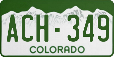 CO license plate ACH349
