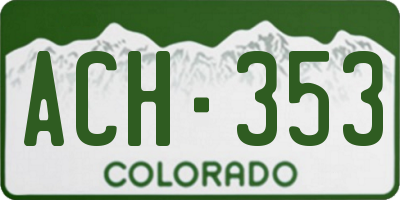 CO license plate ACH353