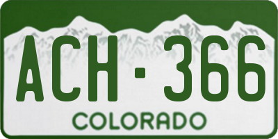 CO license plate ACH366