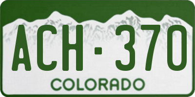 CO license plate ACH370