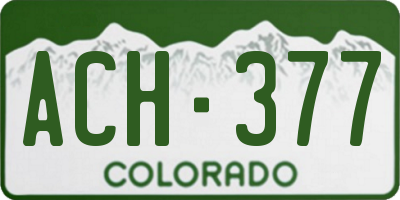 CO license plate ACH377