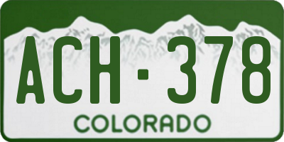 CO license plate ACH378
