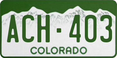 CO license plate ACH403