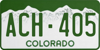 CO license plate ACH405
