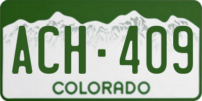 CO license plate ACH409