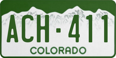 CO license plate ACH411