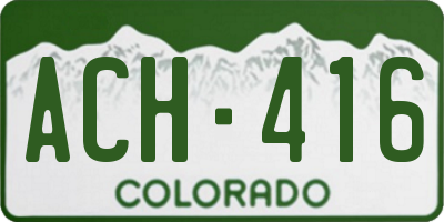 CO license plate ACH416