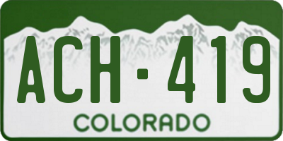 CO license plate ACH419