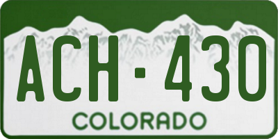 CO license plate ACH430