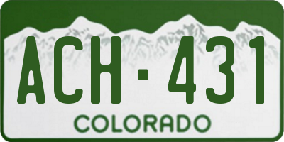 CO license plate ACH431