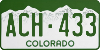 CO license plate ACH433