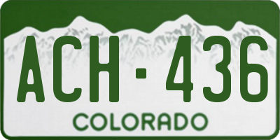 CO license plate ACH436