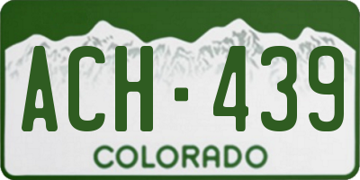 CO license plate ACH439