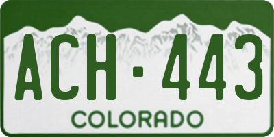 CO license plate ACH443