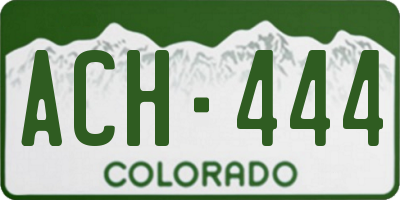 CO license plate ACH444