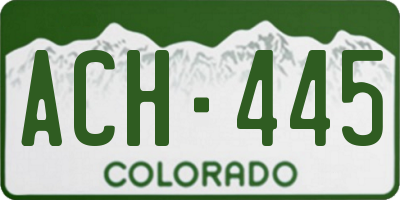 CO license plate ACH445