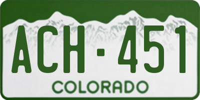 CO license plate ACH451