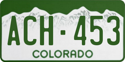 CO license plate ACH453