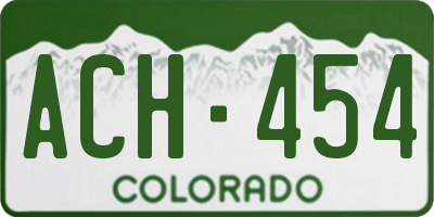 CO license plate ACH454