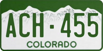 CO license plate ACH455
