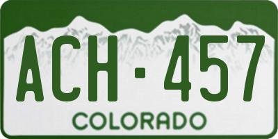 CO license plate ACH457