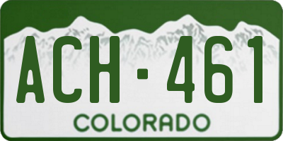 CO license plate ACH461