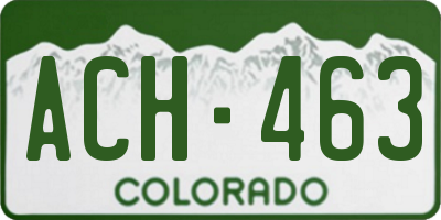 CO license plate ACH463
