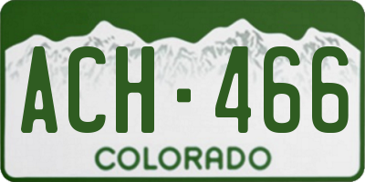 CO license plate ACH466