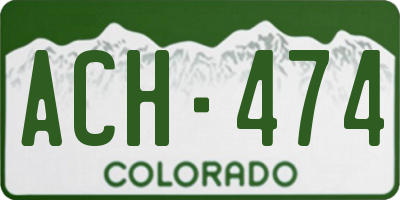 CO license plate ACH474