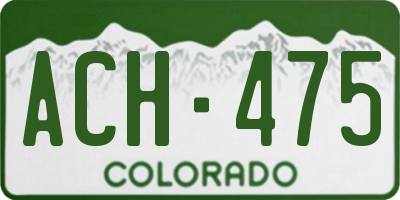 CO license plate ACH475