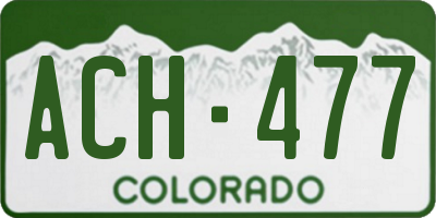 CO license plate ACH477