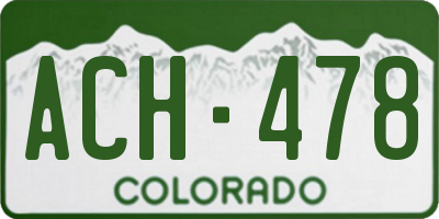 CO license plate ACH478