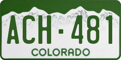 CO license plate ACH481